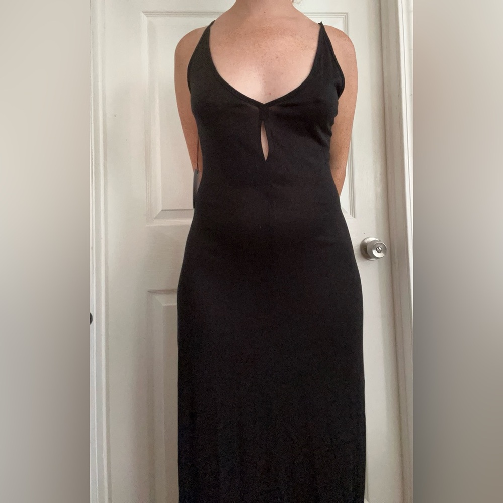 Reformation Black Maxi Cotton Dress